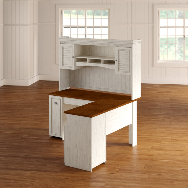 Beachcrest Home Oakridge LShaped Executive Desk with Hutch & Reviews
